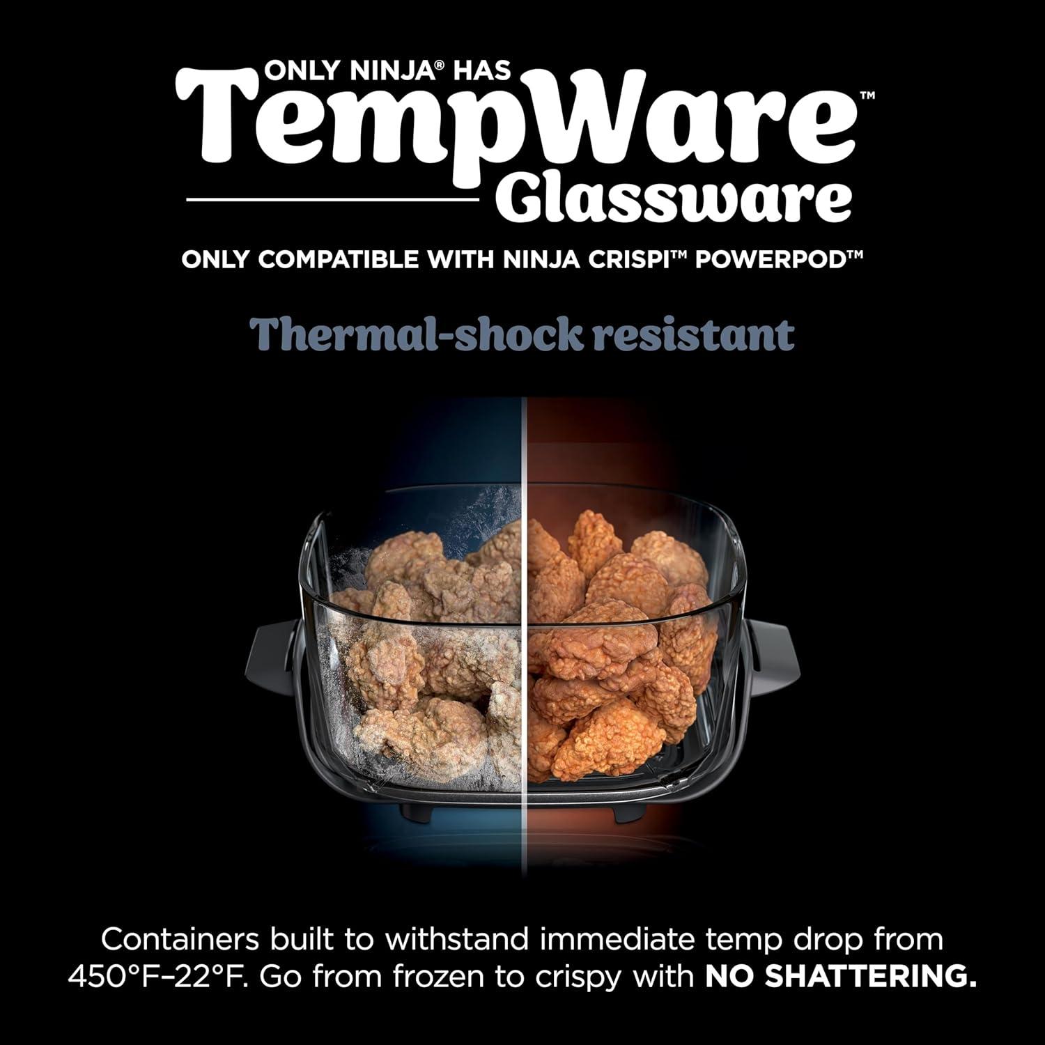 imageNinja 4QT CleanCrisp Glassware Container with Storage lid Compatible with Ninja Crispi Portable Cooking System Microwave Freezer amp Dishwasher Safe PFAS amp PTFE Free Glass XSKSFN4QT25 QT
