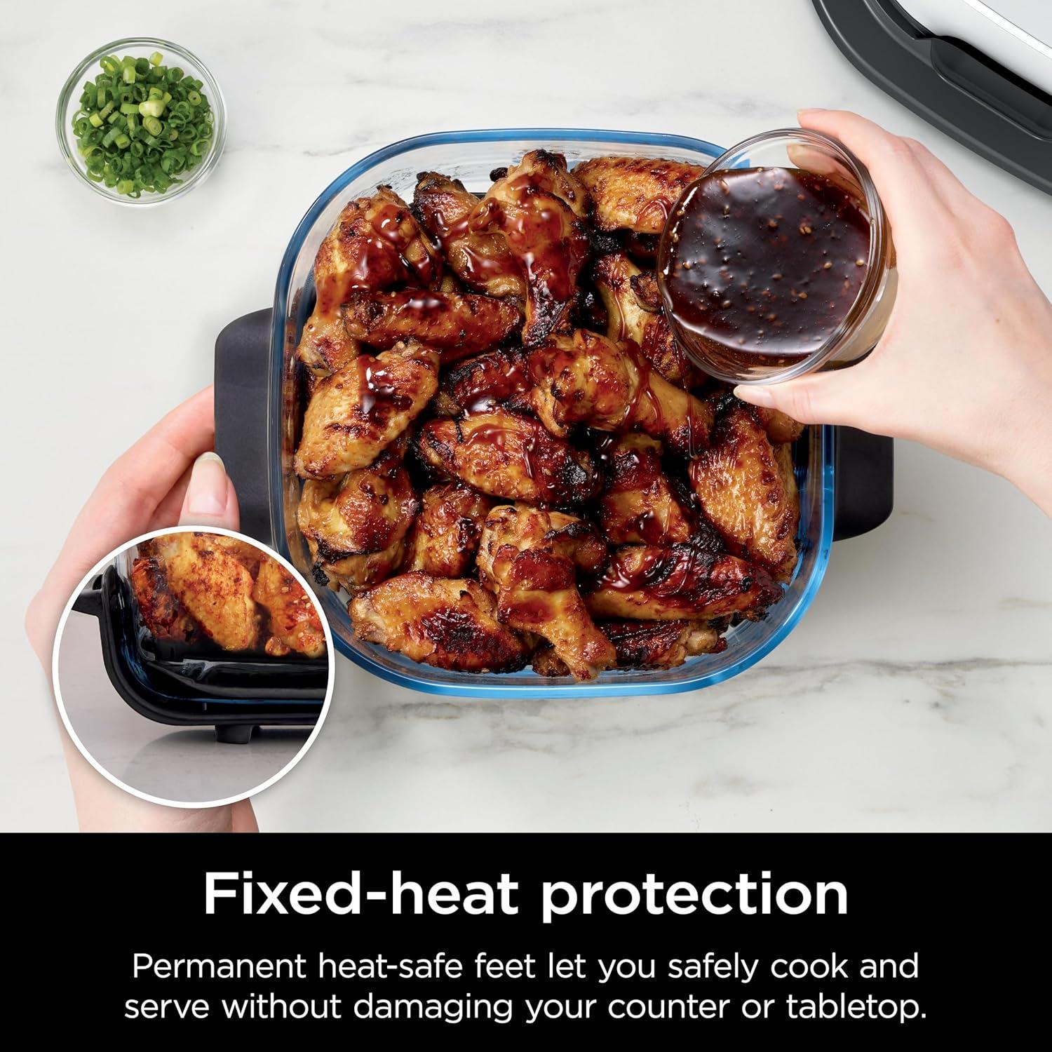 imageNinja 4QT CleanCrisp Glassware Container with Storage lid Compatible with Ninja Crispi Portable Cooking System Microwave Freezer amp Dishwasher Safe PFAS amp PTFE Free Glass XSKSFN4QT25 QT