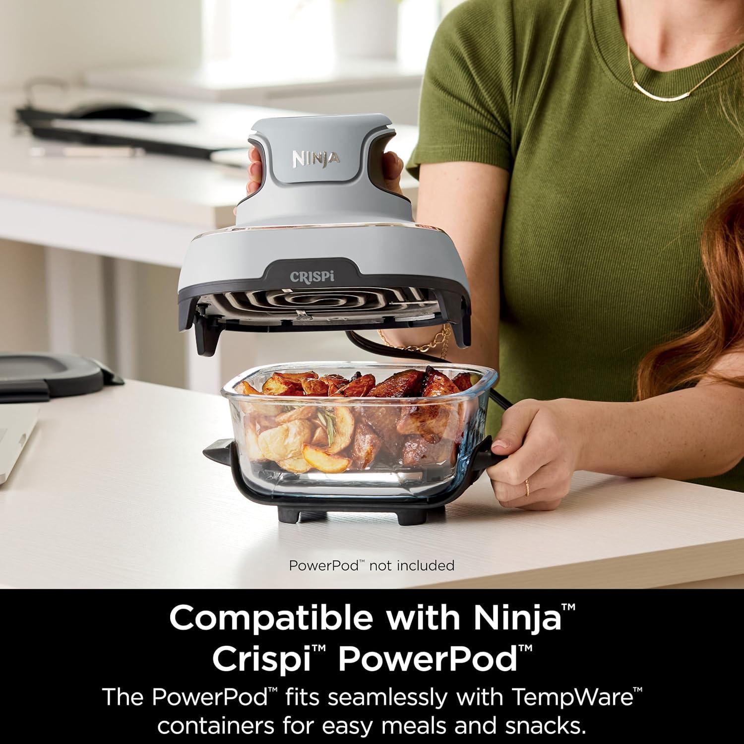 imageNinja 4QT CleanCrisp Glassware Container with Storage lid Compatible with Ninja Crispi Portable Cooking System Microwave Freezer amp Dishwasher Safe PFAS amp PTFE Free Glass XSKSFN4QT6 Cup 2pk