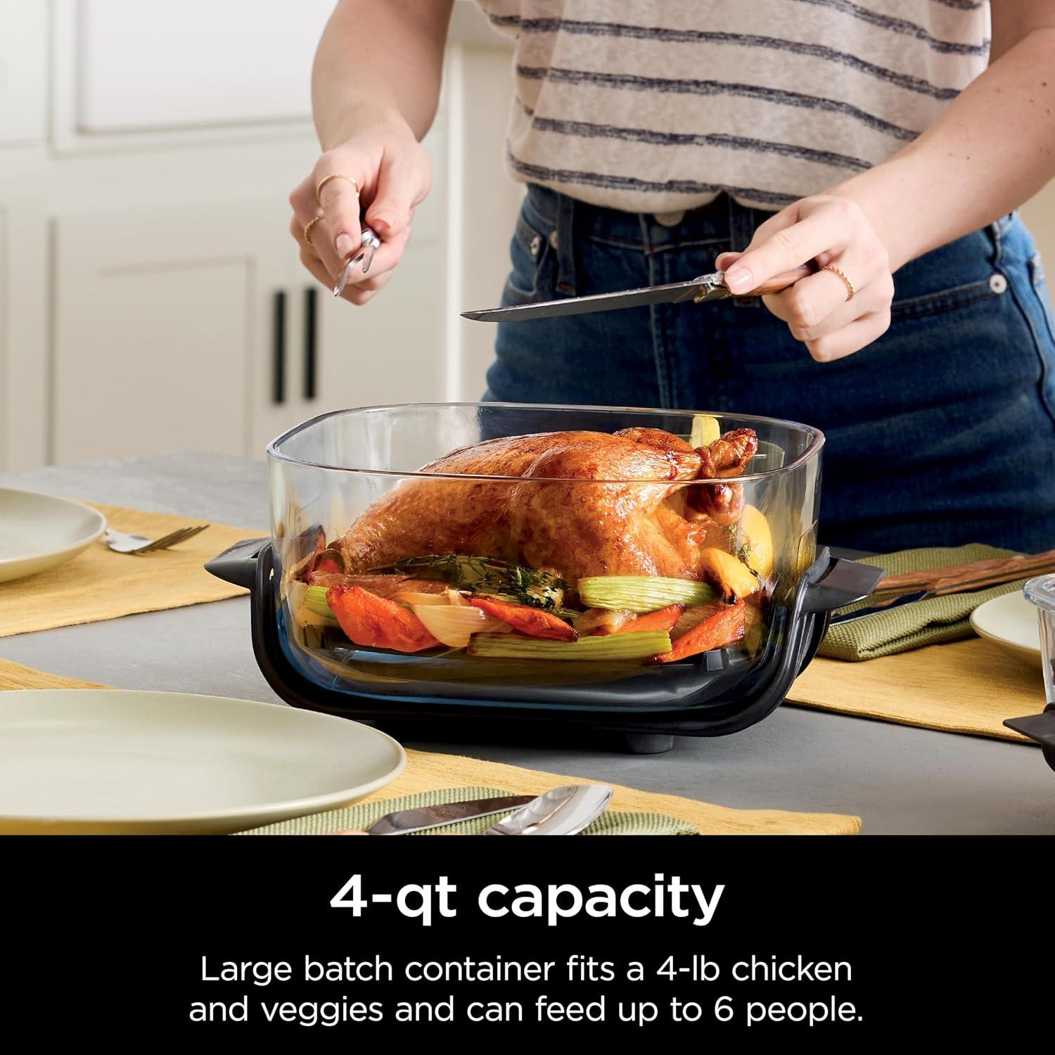 imageNinja 4QT CleanCrisp Glassware Container with Storage lid Compatible with Ninja Crispi Portable Cooking System Microwave Freezer amp Dishwasher Safe PFAS amp PTFE Free Glass XSKSFN4QT4 QT