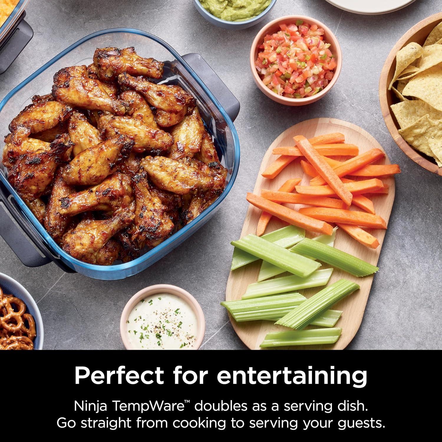 imageNinja 4QT CleanCrisp Glassware Container with Storage lid Compatible with Ninja Crispi Portable Cooking System Microwave Freezer amp Dishwasher Safe PFAS amp PTFE Free Glass XSKSFN4QT4 QT
