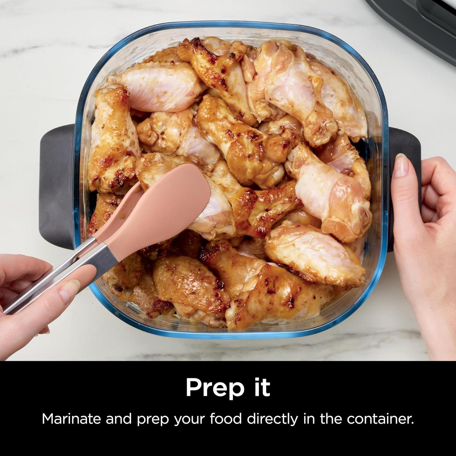 imageNinja 4QT CleanCrisp Glassware Container with Storage lid Compatible with Ninja Crispi Portable Cooking System Microwave Freezer amp Dishwasher Safe PFAS amp PTFE Free Glass XSKSFN4QT4 QT