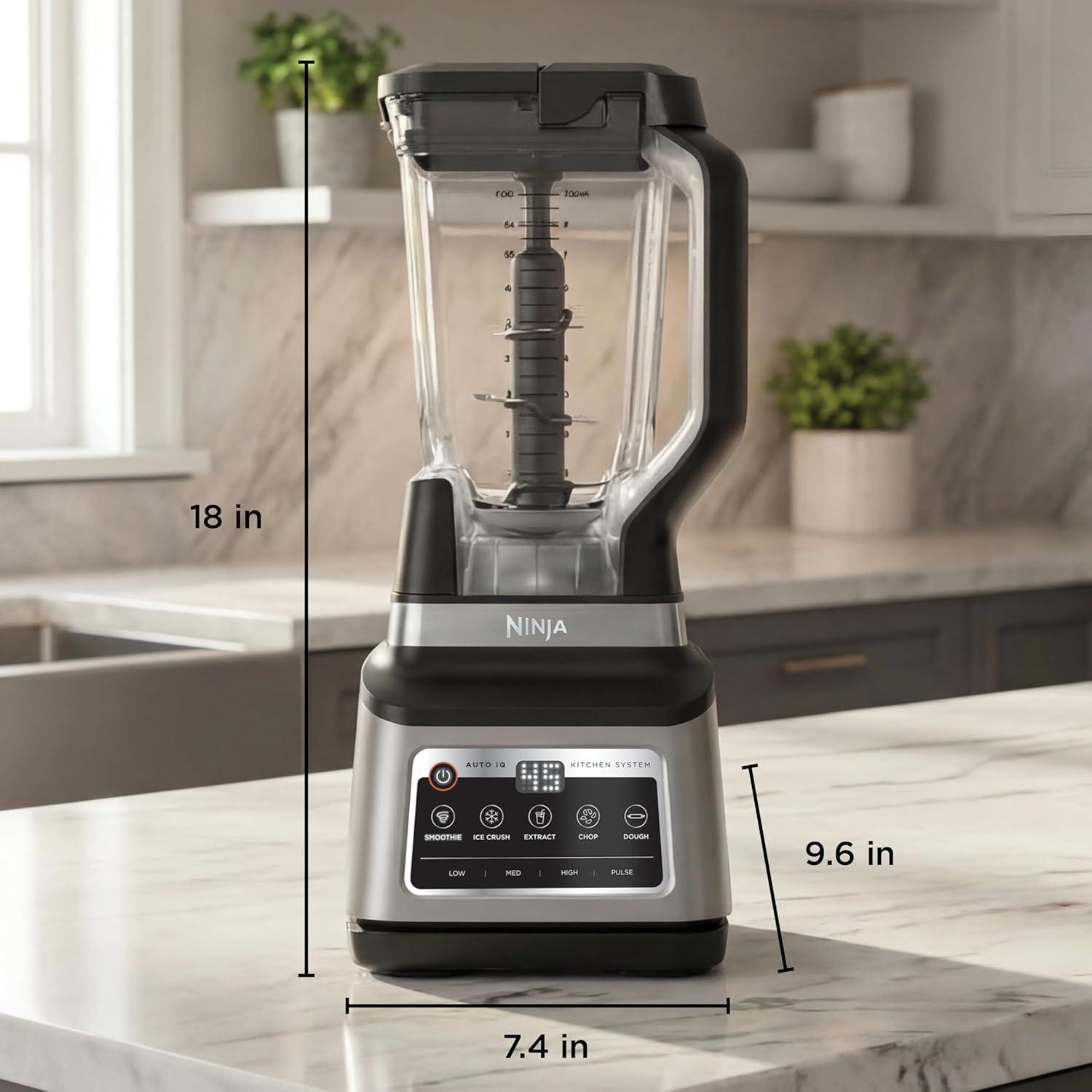imageNinja BN751 Professional Plus DUO Blender 1400 Peak Watts 3 AutoIQ Programs for Smoothies Frozen Drinks amp Nutrient Extractions 72oz Total Crushing Pitcher amp 2 24 oz ToGo Cups Black64 oz Blender Kitchen System