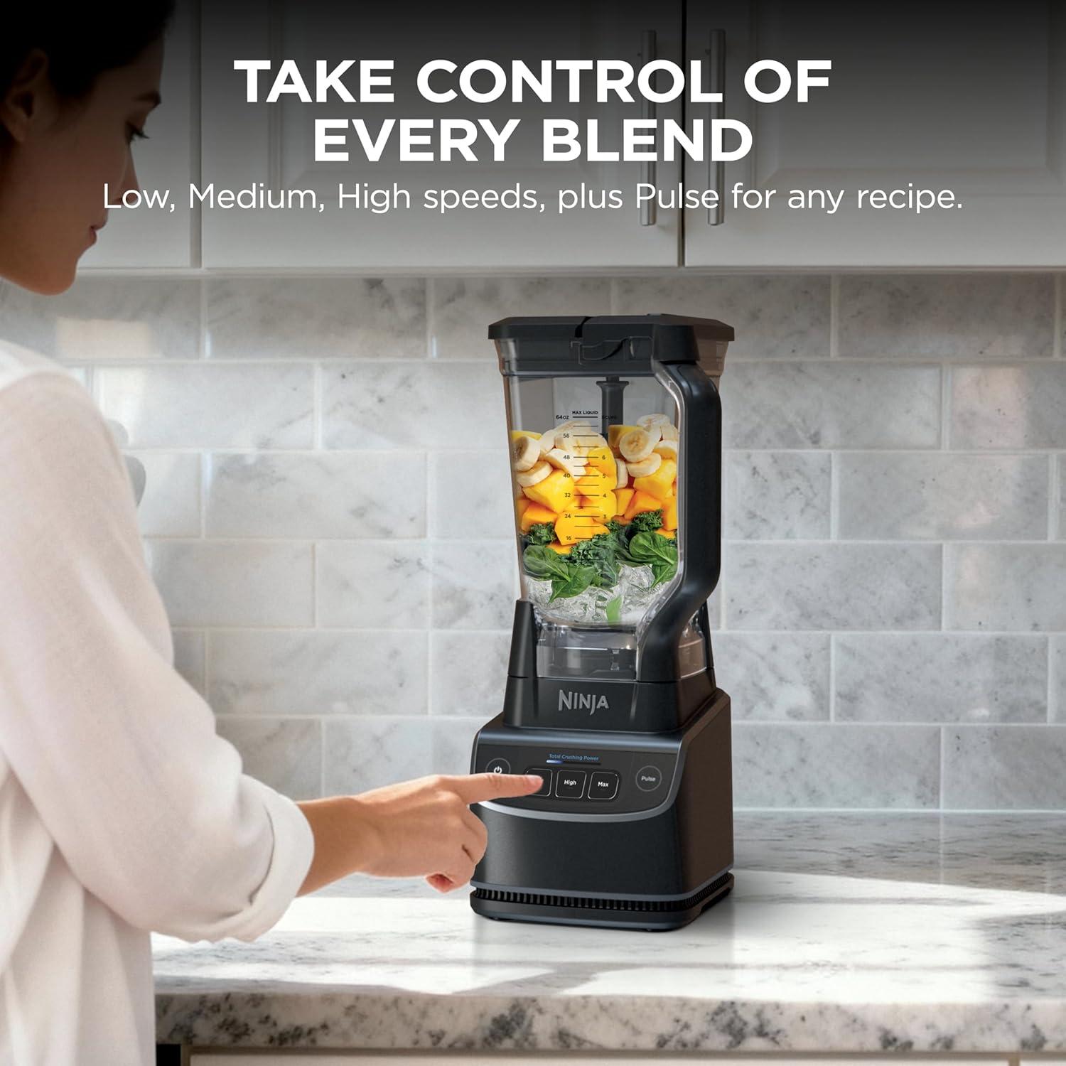 imageNinja BN751 Professional Plus DUO Blender 1400 Peak Watts 3 AutoIQ Programs for Smoothies Frozen Drinks amp Nutrient Extractions 72oz Total Crushing Pitcher amp 2 24 oz ToGo Cups BlackUltraCrush Blender