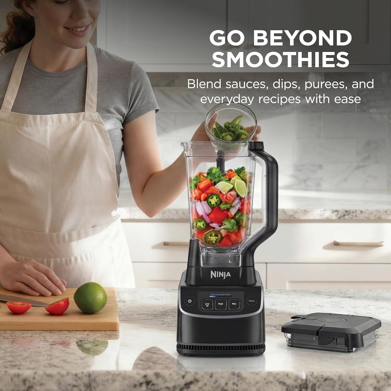 imageNinja BN751 Professional Plus DUO Blender 1400 Peak Watts 3 AutoIQ Programs for Smoothies Frozen Drinks amp Nutrient Extractions 72oz Total Crushing Pitcher amp 2 24 oz ToGo Cups BlackUltraCrush Blender