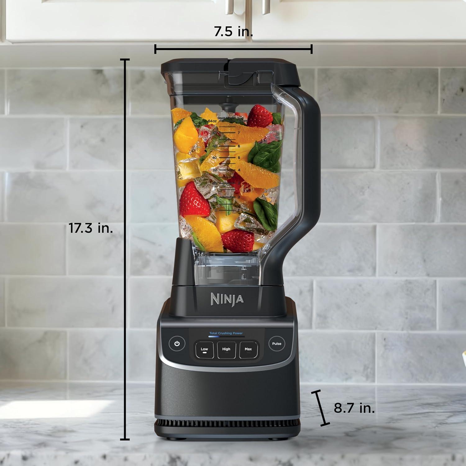 imageNinja BN751 Professional Plus DUO Blender 1400 Peak Watts 3 AutoIQ Programs for Smoothies Frozen Drinks amp Nutrient Extractions 72oz Total Crushing Pitcher amp 2 24 oz ToGo Cups BlackUltraCrush Blender