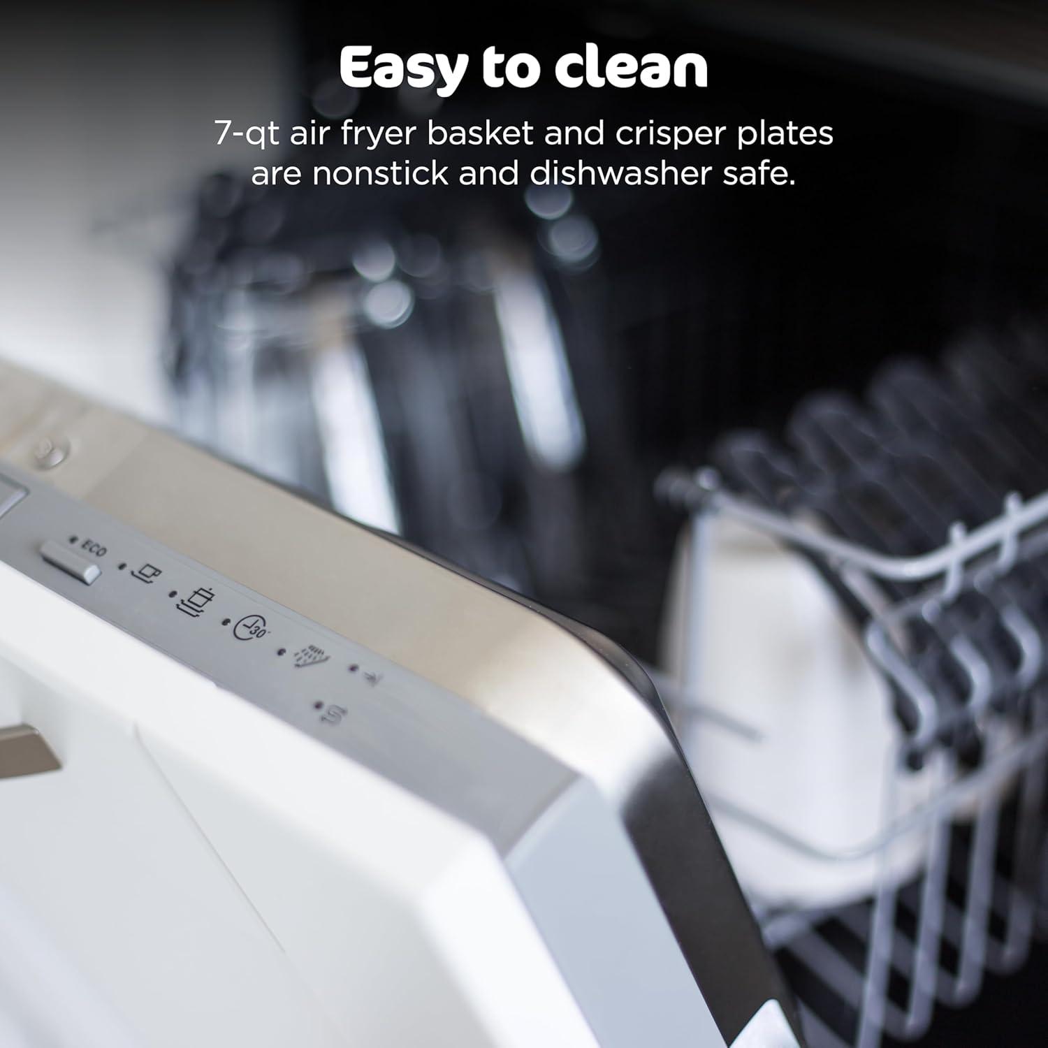 imageNinja DZ201 Foodi 8 Quart 6in1 DualZone 2Basket Air Fryer with 2 Independent Frying Baskets Match Cook amp Smart Finish to Roast Broil Dehydrate amp More for Quick Easy Meals Grey7QT BLACK