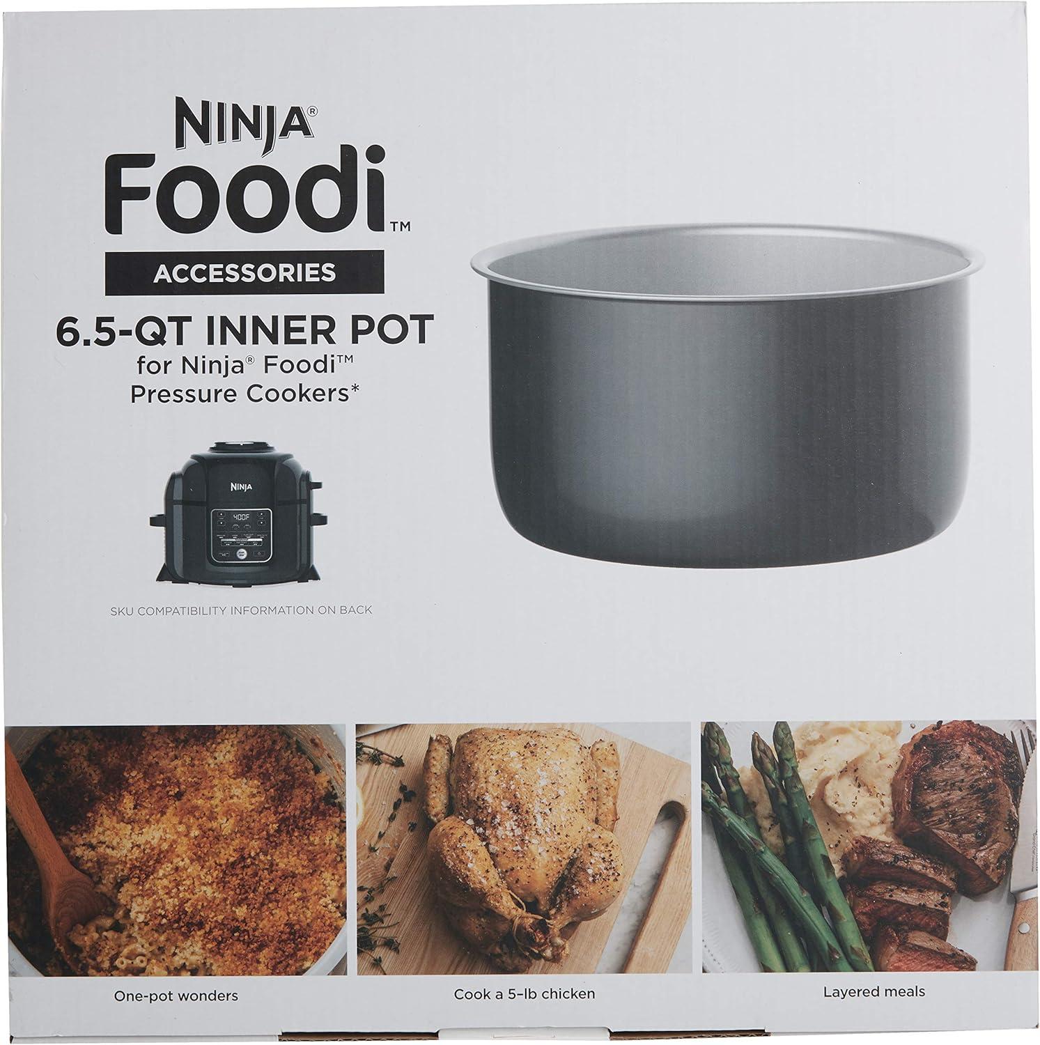imageNinja Foodi 65qt Ceramic Coated Nonstick Inner Pot Compatible with all Ninja Foodi 65 qt models Dishwasher Safe Gray 102FY30065Qt Pack of 4