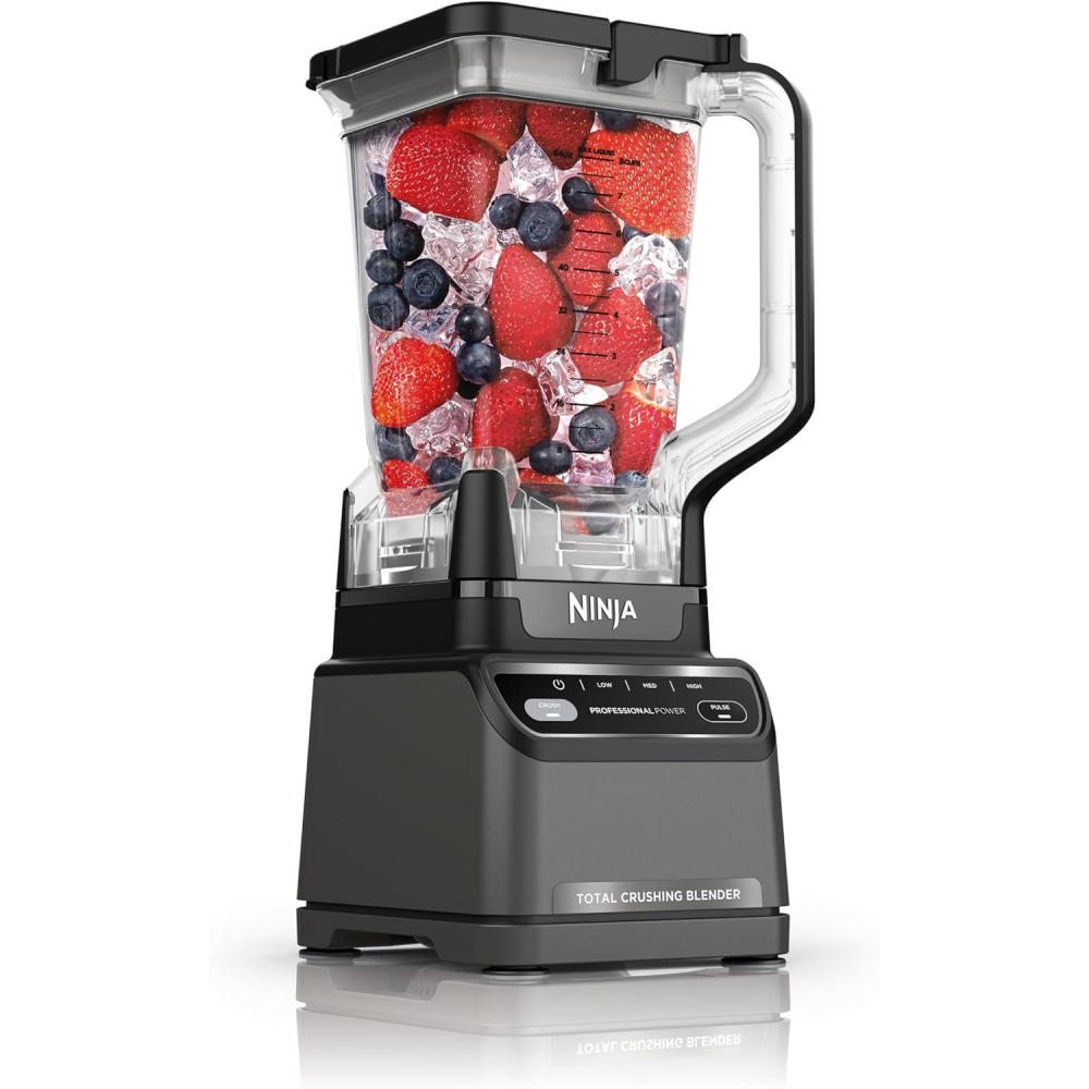 imageNinja Professional Blender Smoothie Blender Drink Mixer Grinder Ice Crusher Total Crushing Technology AutoiQ Smart Presets Professional 1200W Power XL 72oz Pitcher Dark Grey BR201AMZGeneration 2 1200 Watts
