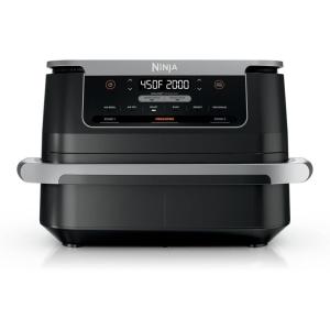 Ninja DZ201 Foodi 8 Quart 6-in-1 DualZone 2-Basket Air Fryer with 2 Independent Frying Baskets, Match Cook & Smart Finish to Roast, Broil, Dehydrate & More for Quick, Easy Meals, Grey(7QT BLACK)