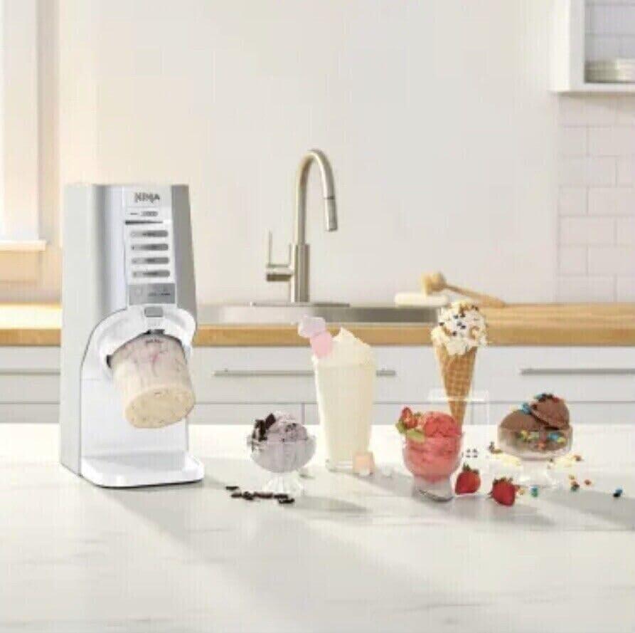 imageNinja NC100 CREAMi Breeze 5in1 Ice Cream amp Frozen Treat Maker for Ice Cream Gelato Sorbet Milkshakes Smoothie Bowls amp More 5 OneTouch Programs 2 Pint Containers amp Lids Perfect for Adults