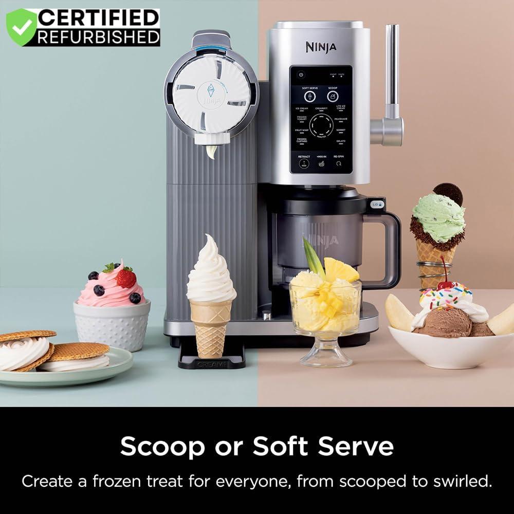 imageNinja NC701 CREAMi Swirl 13in1 Soft Serve Ice Cream Machine Renewed Bundle with 2 YR CPS Enhanced Protection Pack