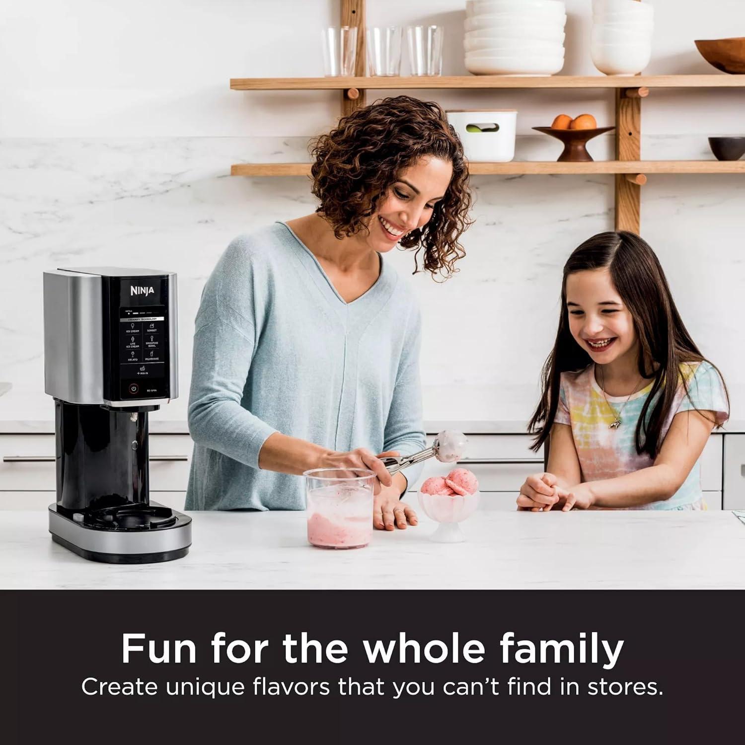 imageSharkNinja NC301 CREAMi 7In1 Ice Cream Maker with 7 Custom Frozen Treat Modes and Easy 3Step Treat Preparation Cloud Silver Renewed