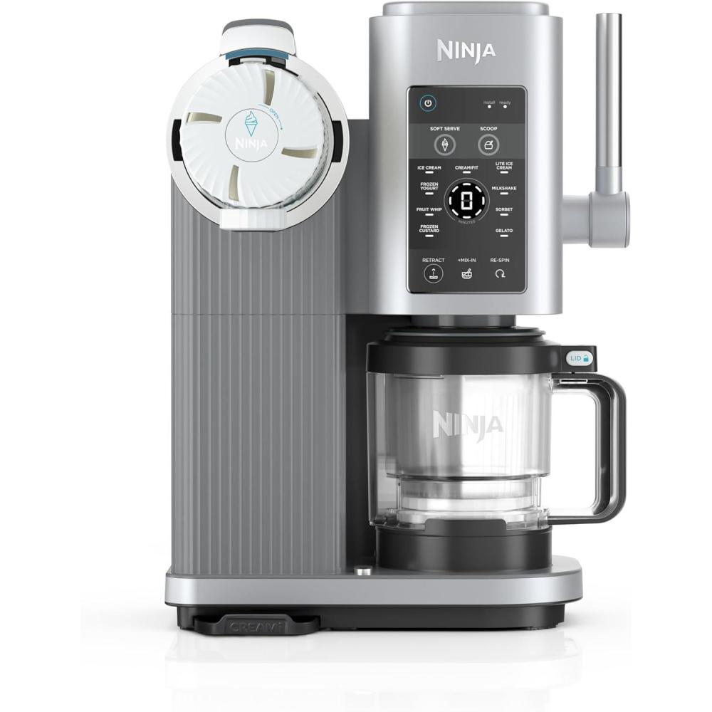 imageNinja CREAMi Swirl Ice Cream and Soft Serve Maker Sorbet Milkshake Frozen Yogurt Low Calories Program amp More 13in1 Soft Serve Handle amp 2 CREAMi Swirl 16oz Pints For Kids amp ALL ages NC701C