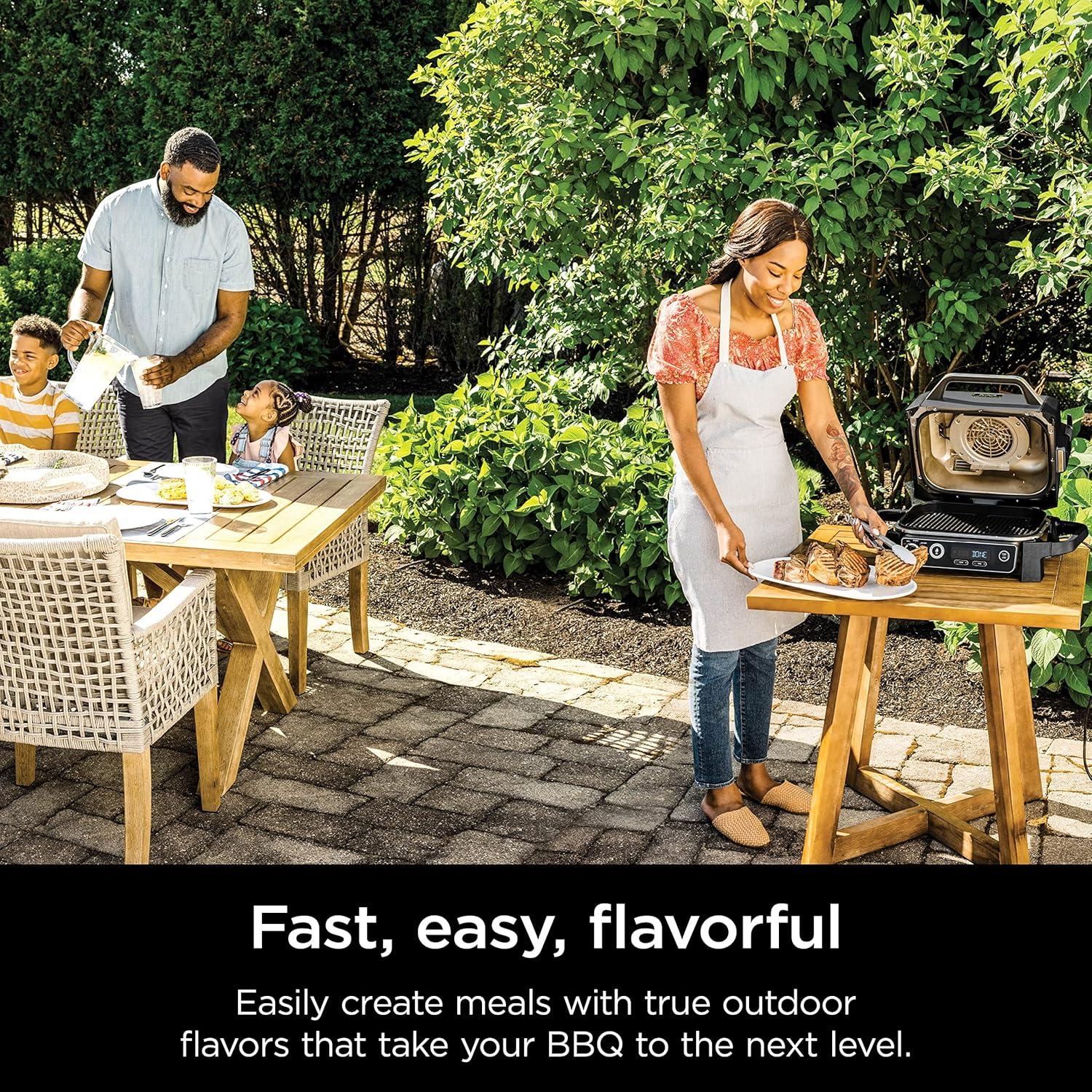 imageNinja OG751 Woodfire Pro Outdoor Grill with BuiltIn Thermometer 7in1 Master Grill BBQ SmokerampOutdoor Air Fryer plus BakeRoast DehydrateampBroilWoodfire Technologywith All Purpose Blend Pellets2lb Robust Sample Pellets