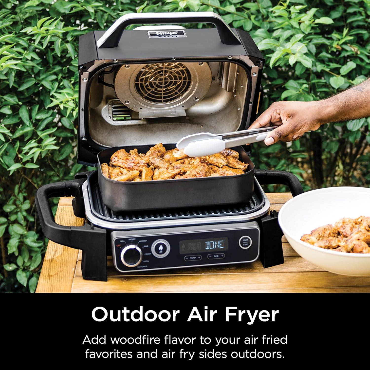 imageNinja OG751 Woodfire Pro Outdoor Grill with BuiltIn Thermometer 7in1 Master Grill BBQ SmokerampOutdoor Air Fryer plus BakeRoast DehydrateampBroilWoodfire Technologywith All Purpose Blend Pellets2lb Robust Sample Pellets