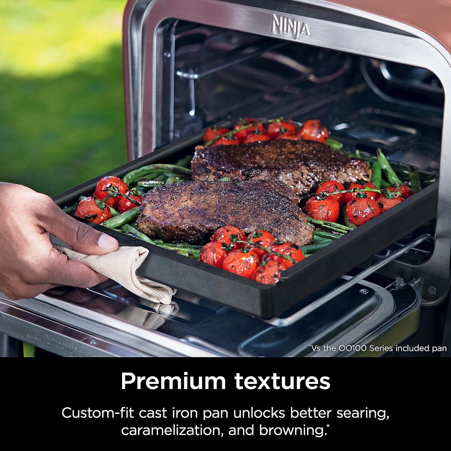 imageNinja XSKOCTPN Woodfire Outdoor Cast Iron Pan PreSeasoned High Heat Compatible Woodfire Outdoor Oven OO100 Series Cast Iron Black 12 x 12