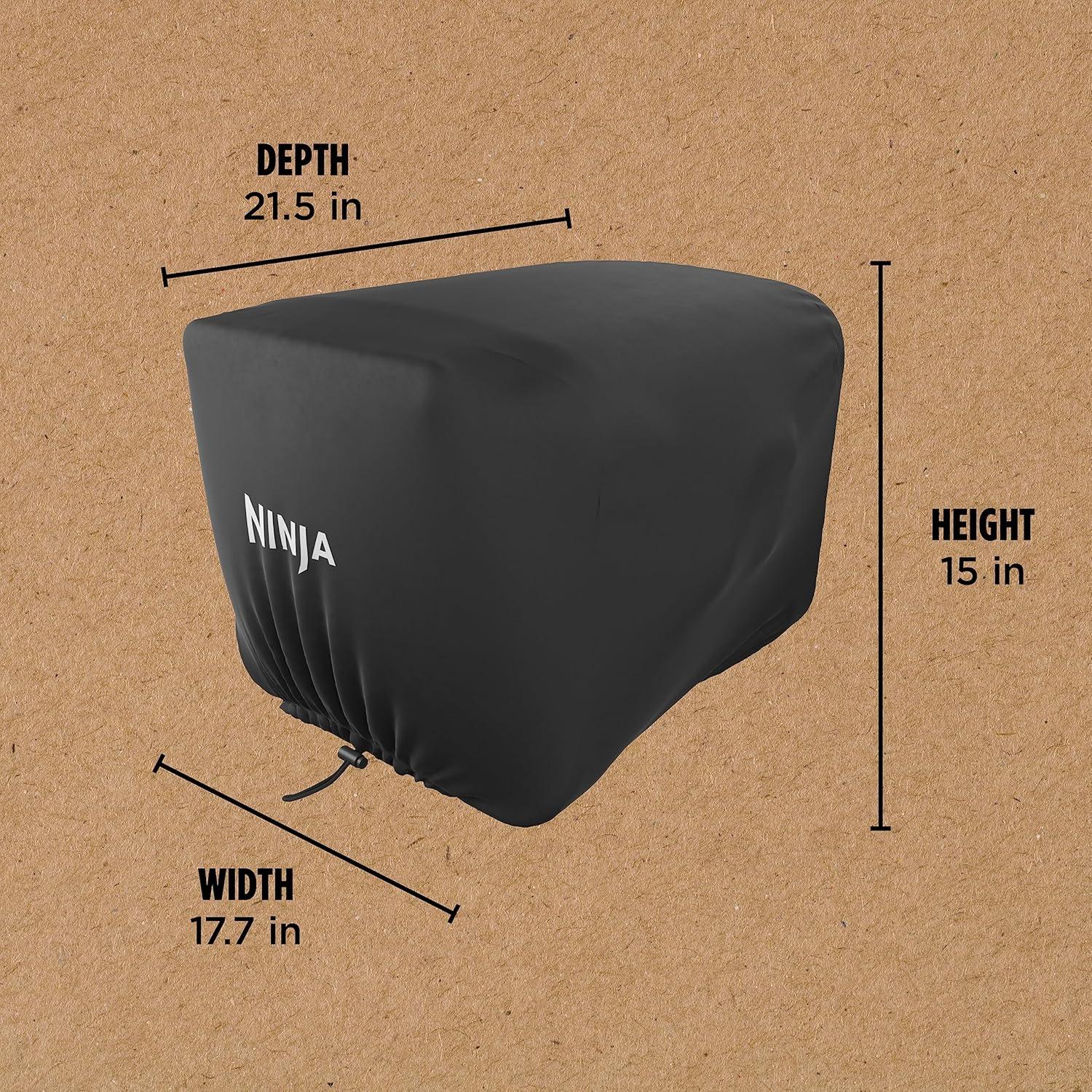 imageNinja XSKOCVR Premium Cover Compatible Woodfire Outdoor Oven OO100 series Adjustable Drawstrings UV and WaterResistant Lightweight Black 195 x 165 x 15Storage Cover
