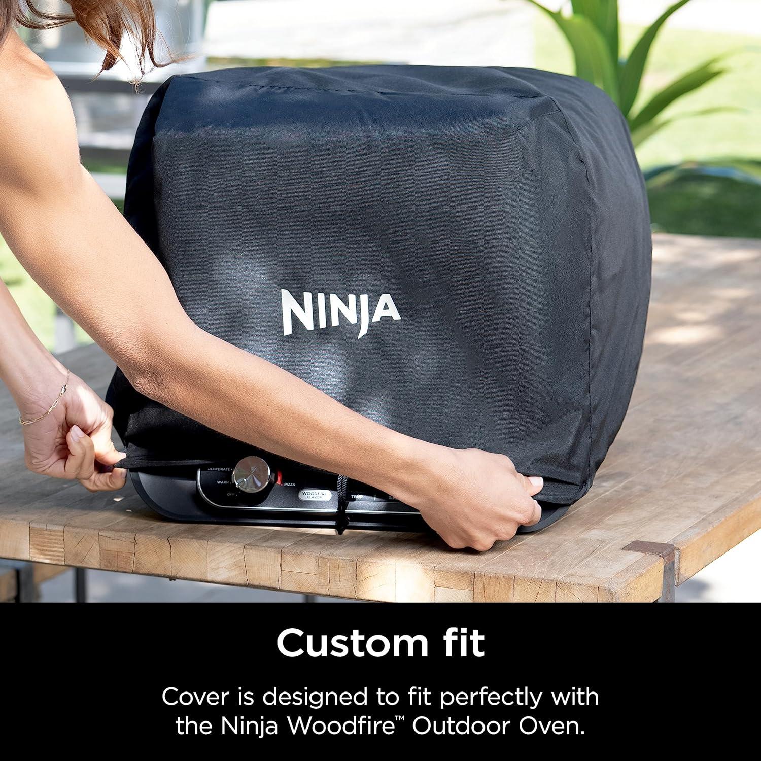 imageNinja XSKOCVR Premium Cover Compatible Woodfire Outdoor Oven OO100 series Adjustable Drawstrings UV and WaterResistant Lightweight Black 195 x 165 x 15Storage Cover