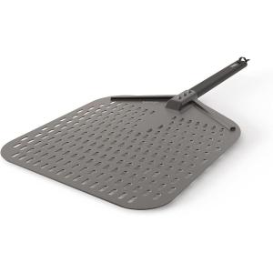Ninja XSKOPPL Woodfire Outdoor Perforated Pizza Peel, Compatible with Ninja Woodfire Outdoor Oven (OO100 series), Hanging Drawstring, Aluminum, Grey/Black(19.5” x 16.5” x 15”)
