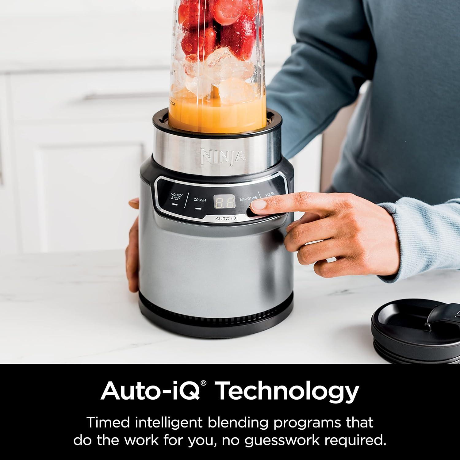 imageNinja BN401 Nutri Pro with AutoiQ 1100PeakWatt Personal Blender Cloud Silver Renewed