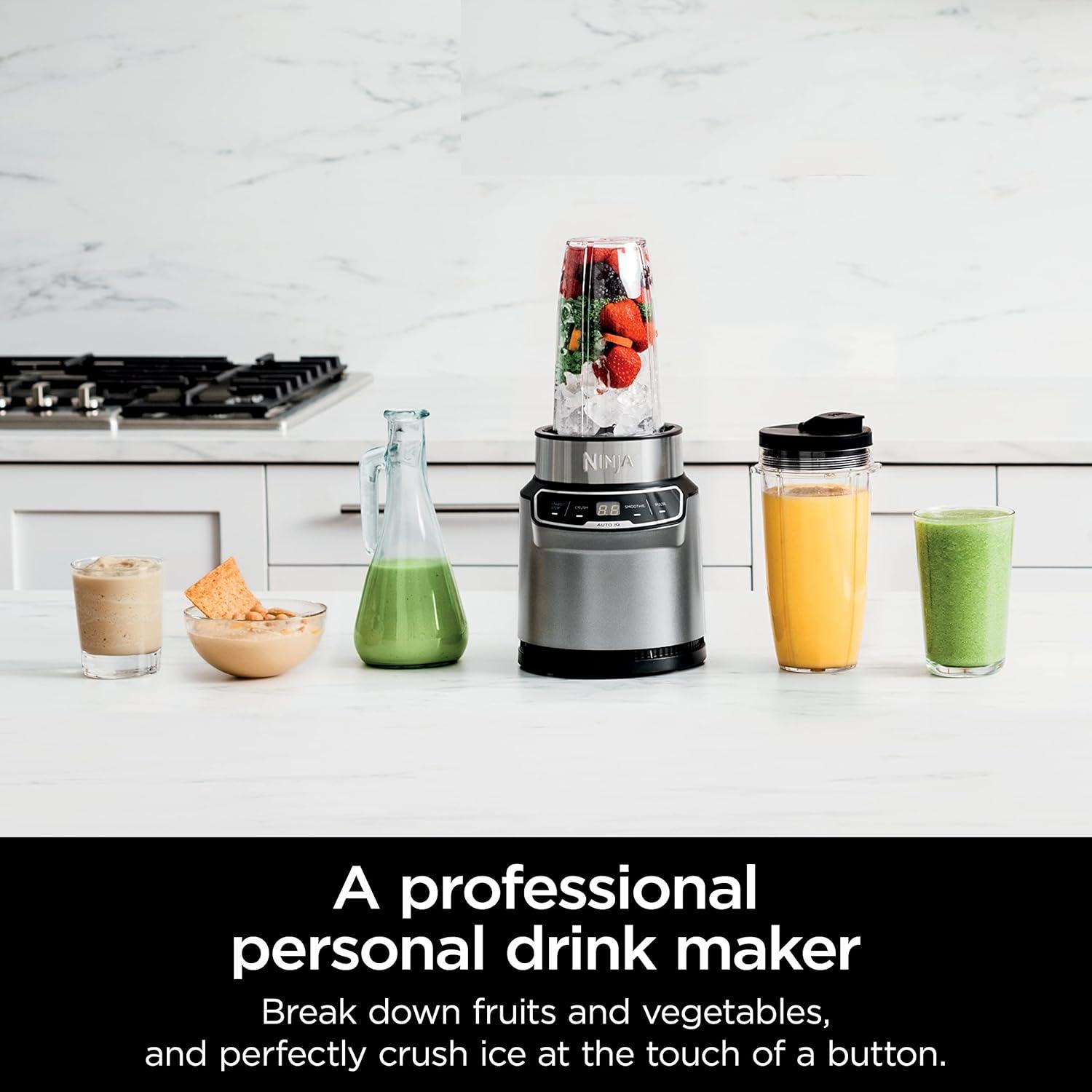 imageNinja BN401 Nutri Pro with AutoiQ 1100PeakWatt Personal Blender Cloud Silver Renewed