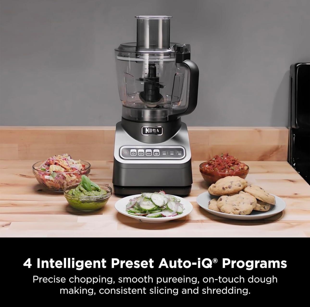 imageNinja BN600 Professional Plus Food Processor 850 Watts 3 Functions for Chopping Slicing amp Dough with 9Cup Processor Bowl 3 Blades Food Chute amp Pusher Silver