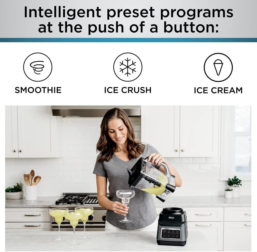 imageNinja BN701 Professional Plus Blender with AutoiQ and 64 oz max liquid capacity Total Crushing Pitcher in Grey RenewedGrey