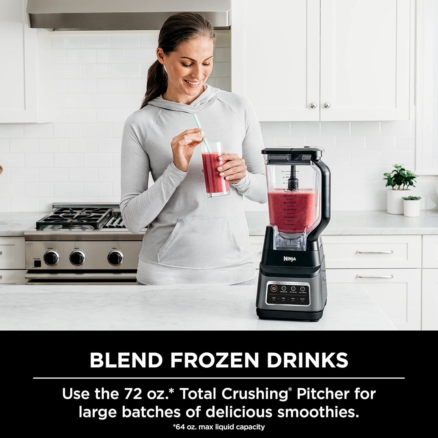imageNinja BN701 Professional Plus Blender with AutoiQ and 64 oz max liquid capacity Total Crushing Pitcher in Grey RenewedGrey