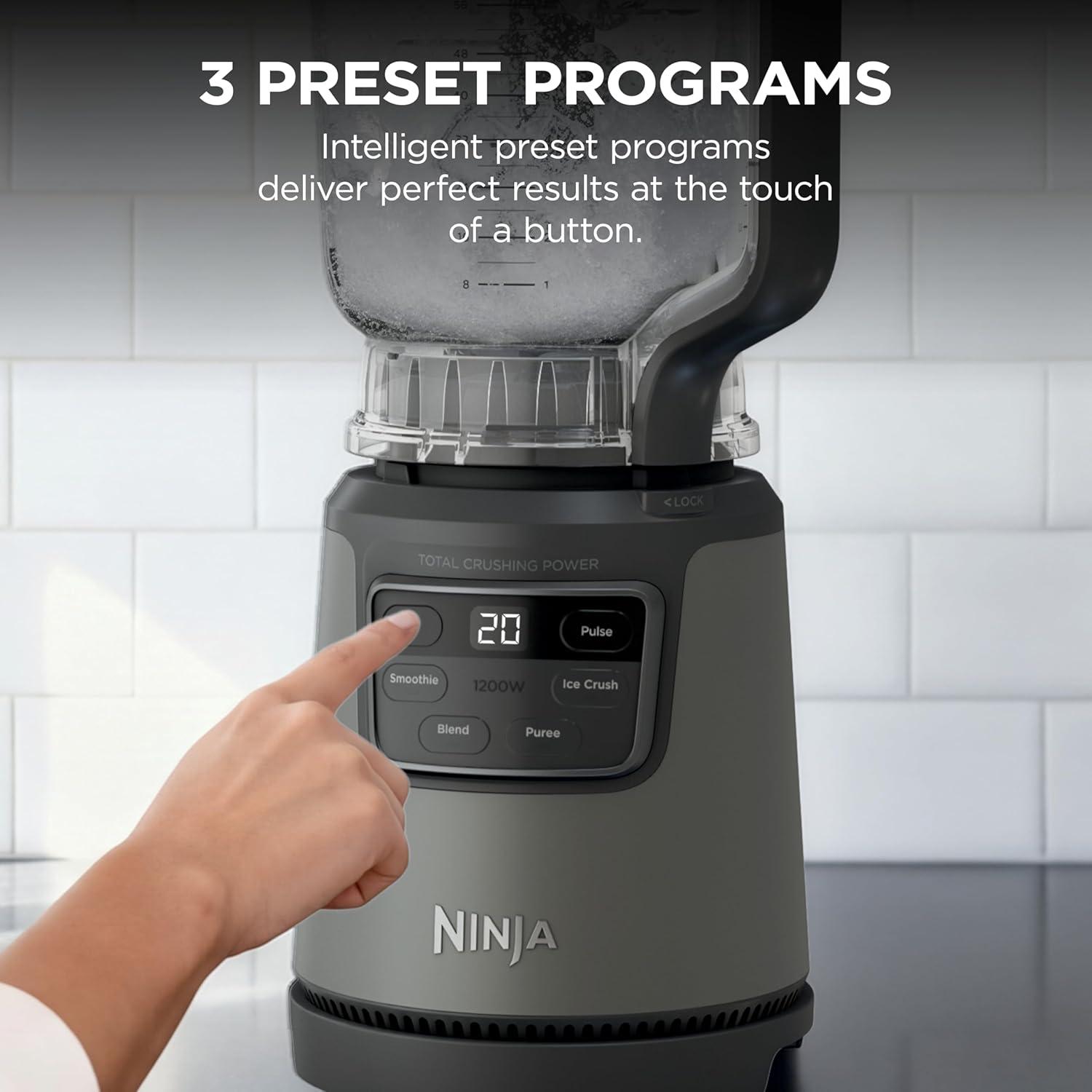 imageNinja BlendPro Kitchen System 72 oz FullSize Blender 5Cup Food Processor amp 18 oz ToGo Cup Total Crushing Tech Presets for Smoothies Ice Crush Purees amp Extracts 1200 Watt Beige BO402