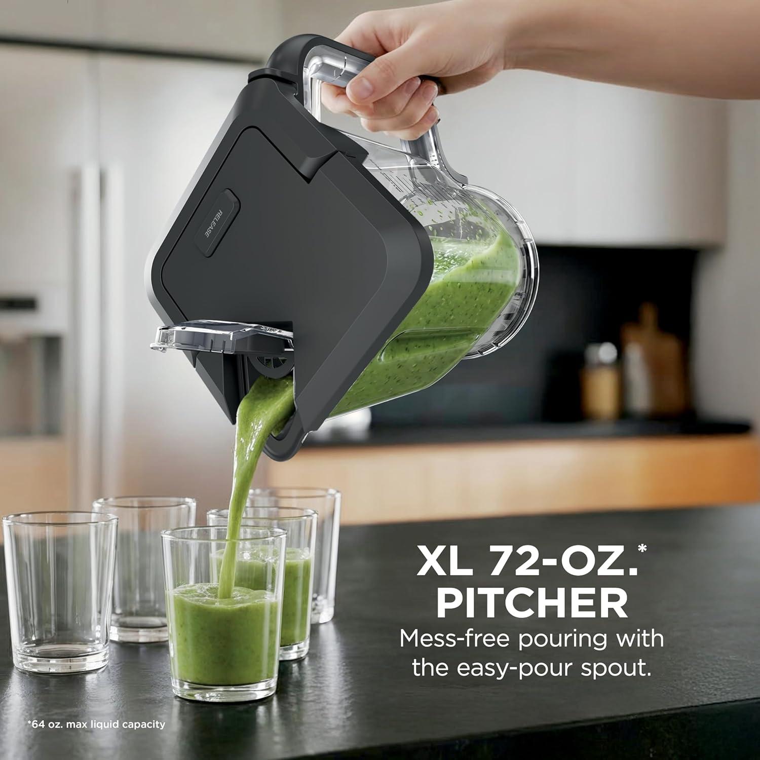 imageNinja BlendPro Kitchen System 72 oz FullSize Blender 5Cup Food Processor amp 18 oz ToGo Cup Total Crushing Tech Presets for Smoothies Ice Crush Purees amp Extracts 1200 Watt Beige BO402