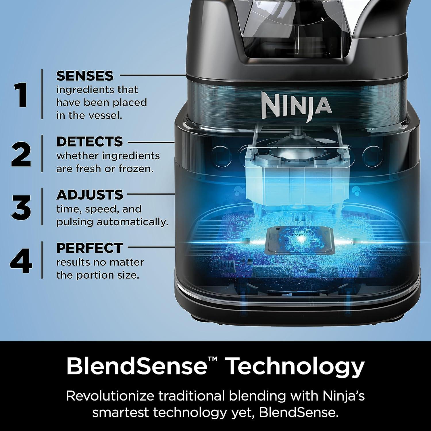 imageNinja TB201C Detect Power Blender Pro BlendSense Technology For Smoothies Shakes amp More 1800 Peak Watts 72 oz Pitcher Blender Black
