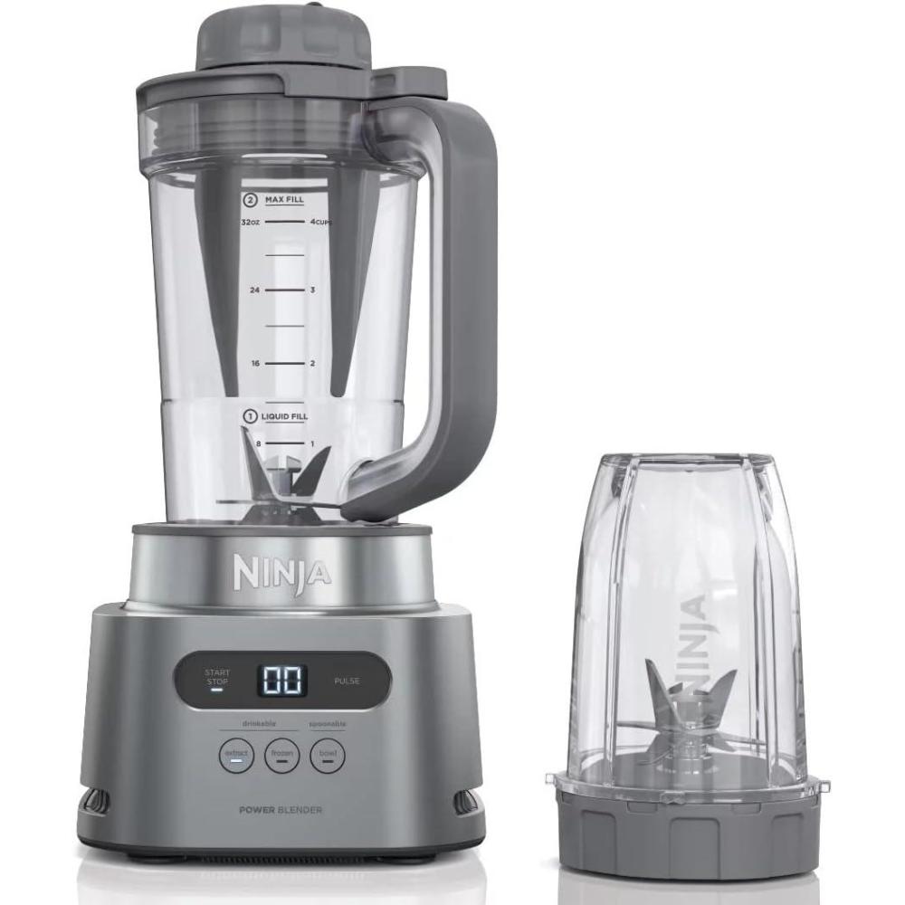 imageNinja SS150 TWISTi Blender DUO HighSpeed 1500 WP Smoothie Maker amp Nutrient Extractor 3 Functions Smoothie Frozen Drinks amp Bowls smartTORQUE 34oz Pitcher amp 18oz ToGo Cup Cloud Silver Renewed