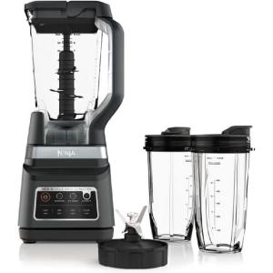 Ninja DB751A Pro Plus DUO Blender, 1400W, Auto-IQ, 3 Modes: Smoothies, Frozen Drinks, 72oz Pitcher, 2x24oz Cups, Pro Blades, Black/Stainless