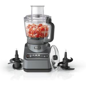 Ninja Food Processor, Professional Plus, 1000 Peak Watts, 4 Functions for Chopping, Slicing, Purees & Dough with 9-Cup Processor Bowl, 3 Blades, Food Chute & Pusher, Silver, BN601(9-Cup Food Processor)