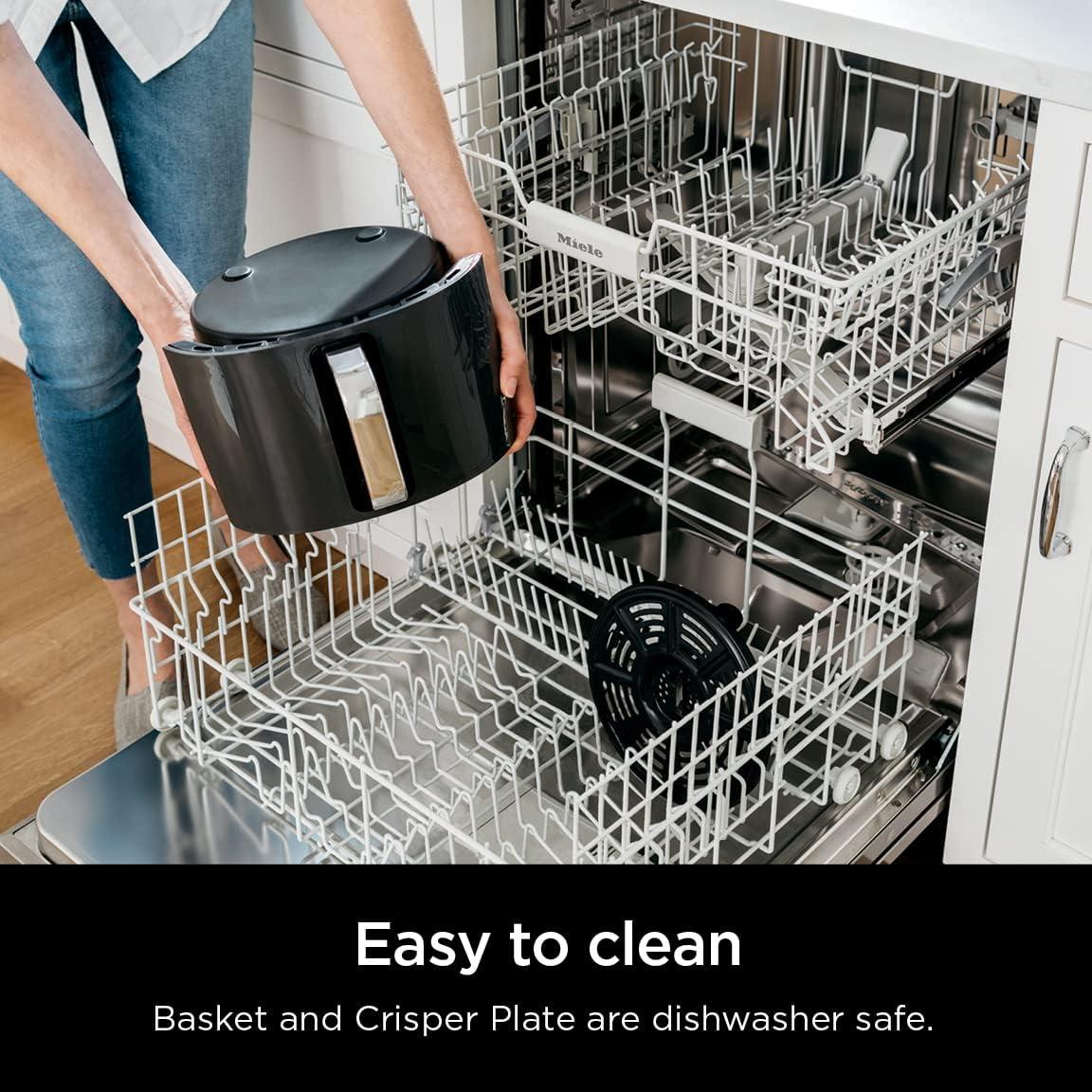 imageNinja Air Fryer 5 QT Capacity 5in1 Air Fry Bake Roast Reheat amp Dehydrate Air Crisp Technology Nonstick Basket amp Crisper Plate Grey AF14255 QT MAX