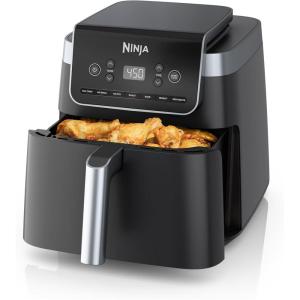 Ninja | Air Fryer | 5 QT Capacity | 5-in-1 Air Fry, Bake, Roast, Reheat, & Dehydrate | Air Crisp Technology | Nonstick Basket & Crisper Plate | Grey | AF142(6.5 QT XL)