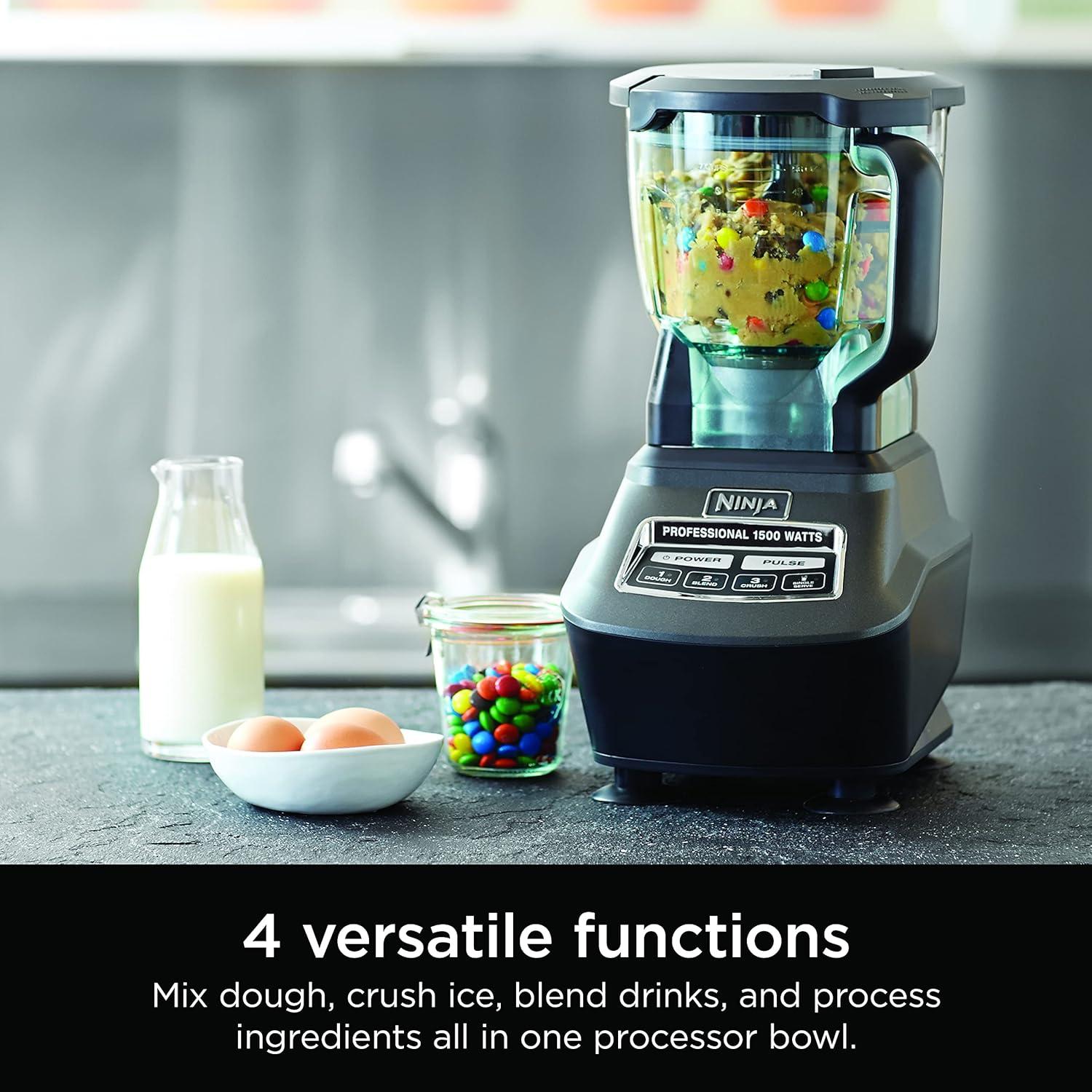 imageNinja BL770AMZ Mega Kitchen System 72 oz Pitcher 8Cup Food Processor 16 oz Single Serve Cup 1500Watt Black Renewedwith 1 Nutri Ninja Cup Lid