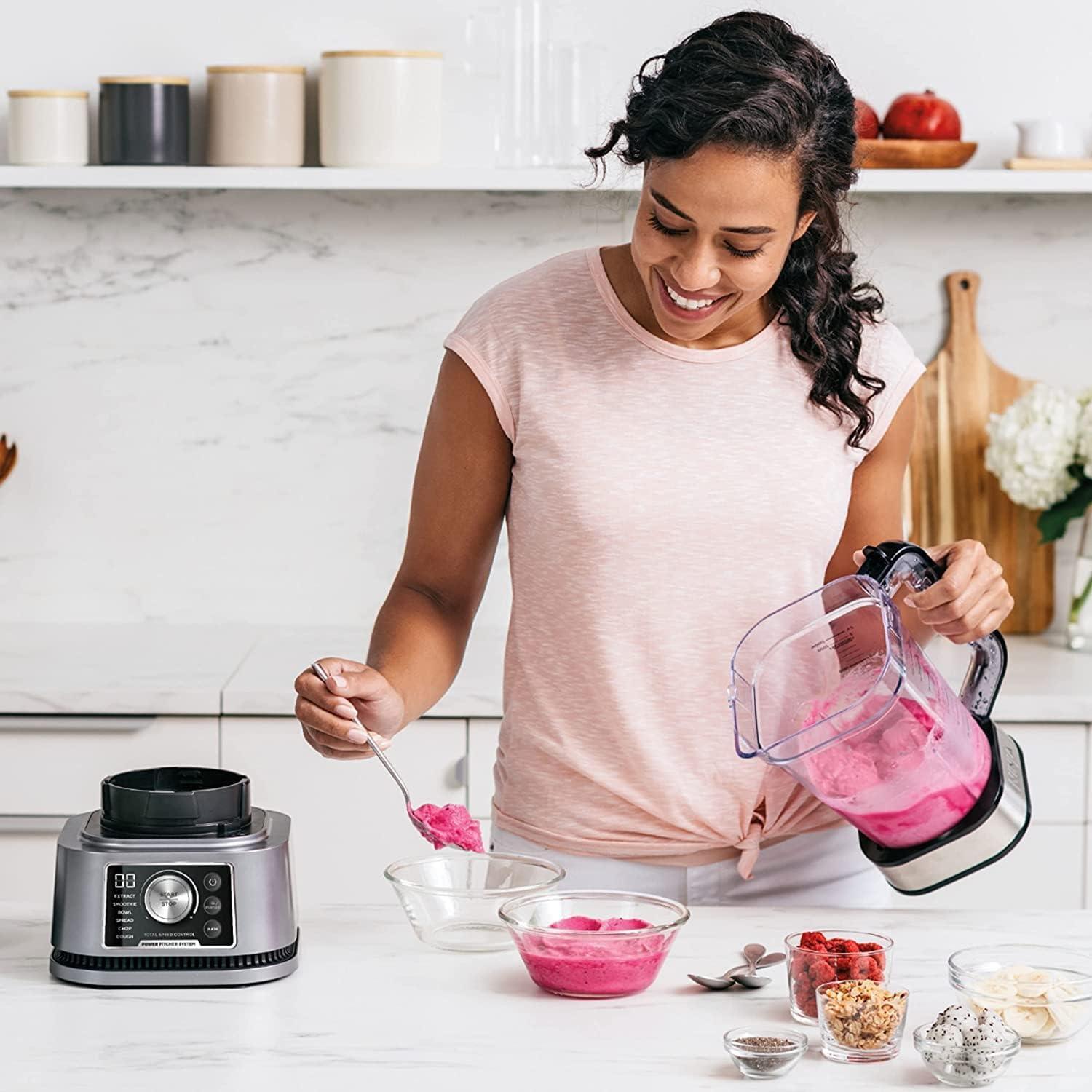 imageNinja CO351B Kitchen Nutri SS351 Foodi Power Pitcher System Smoothie Bowl Maker 4in1 Blender Food Processor Single Serve Blender 1400WP smartTORQUE 6 AutoiQ Presets Renewed