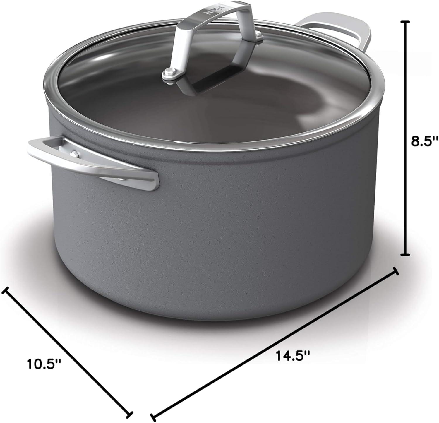 imageNinja Foodi NeverStick Professional HardAnodized 4Quart Saut Pan with Glass Lid Nonstick Durable amp Oven Safe to 500F Salt Grey C301408qt Stock Pot