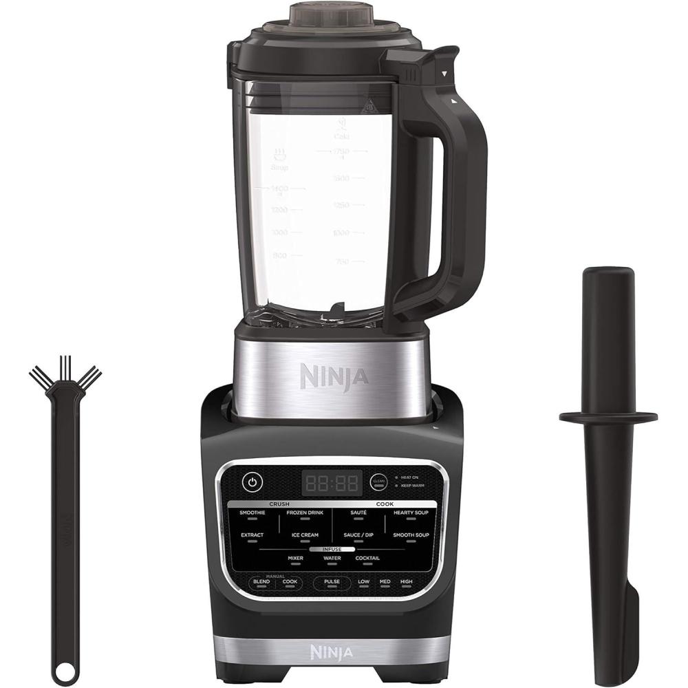 imageNINJA Foodi Cold amp Hot Cook Hot Soups Sauces and Dips Blender with 1400 Peak Watts to Crush Frozen Drinks amp HB152 64 oz Black Renewed
