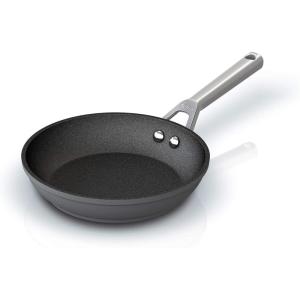 Ninja Foodi NeverStick Professional Hard-Anodized 4-Quart Sauté Pan with Glass Lid, Nonstick, Durable & Oven Safe to 500°F, Salt Grey, C30140(8″ Fry Pan)