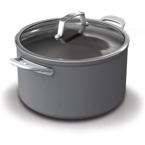 Ninja Foodi NeverStick Professional Hard-Anodized 4-Quart Sauté Pan with Glass Lid, Nonstick, Durable & Oven Safe to 500°F, Salt Grey, C30140(8qt Stock Pot)
