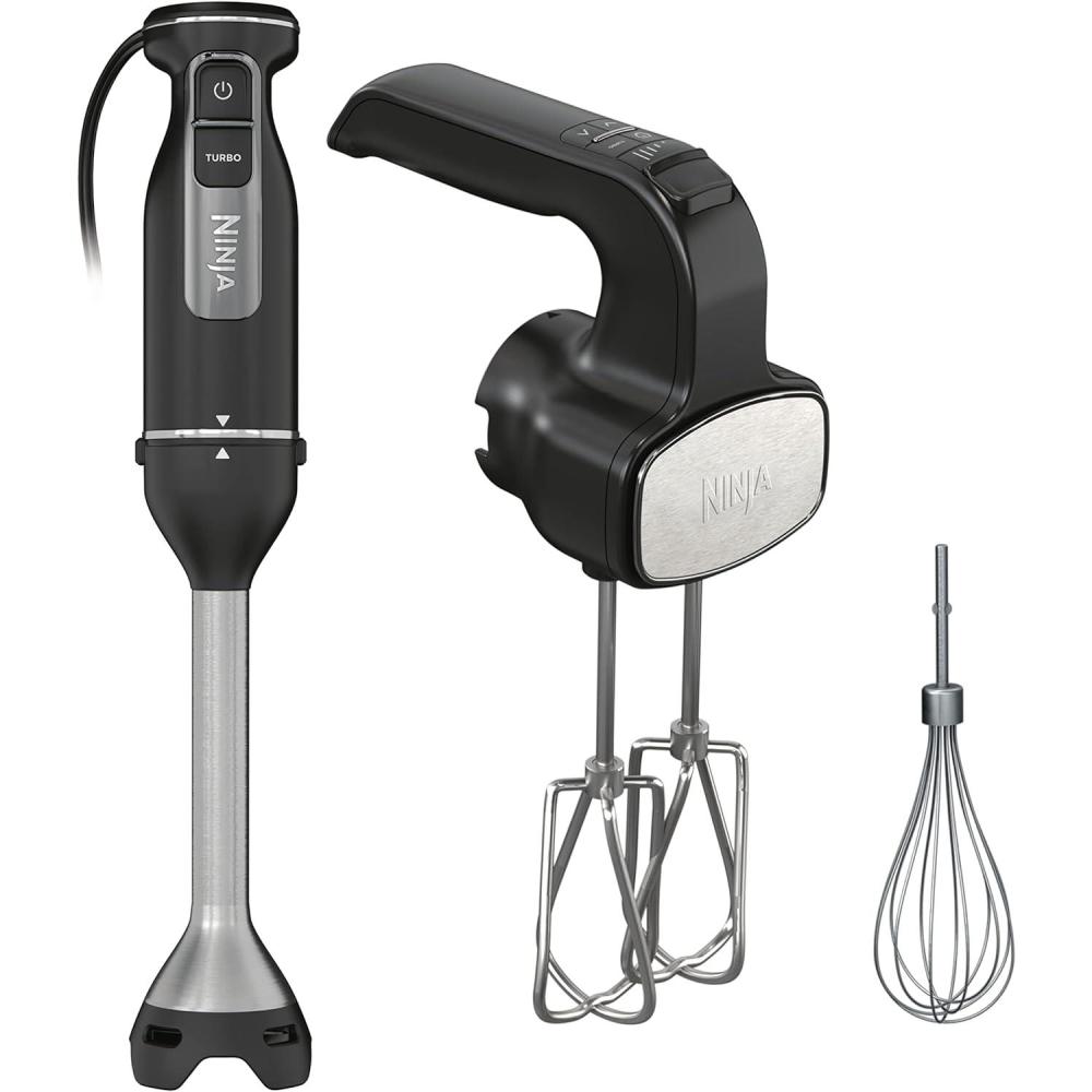 imageNinja CI100C Foodi Power Mixer System Immersion Blender and HandMixer Combo Black