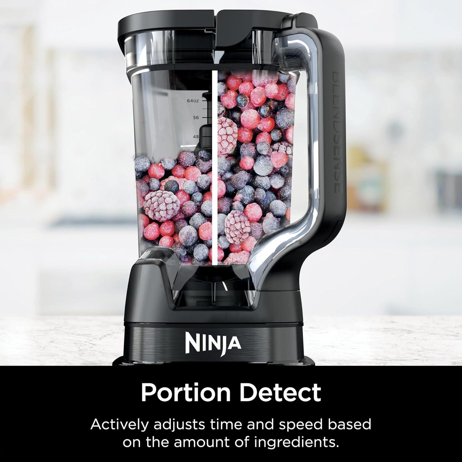 imageNinja Kitchen System Allin1 Food Processor amp Blender 8Cup Bowl amp 2 24 oz ToGo Cups For Smoothies Cookie Dough Salsas Cole Slaw amp More 1700 Peak Watt Silver TB400 Renewed