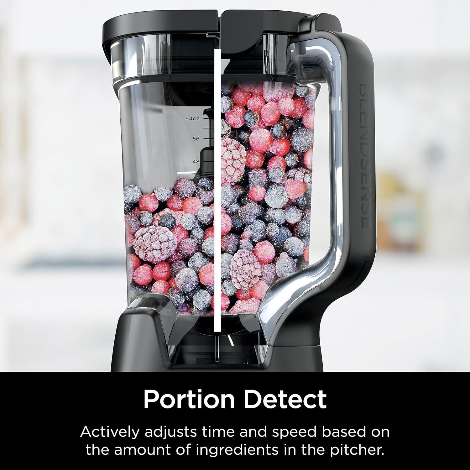 imageNinja TB301 Detect Duo Power Blender Pro Single Serve BlendSense Technology Blender For Smoothies Shakes amp More 1800 Peak Watts 72 oz Pitcher 2 24 oz ToGo Cups Black RenewedBlack