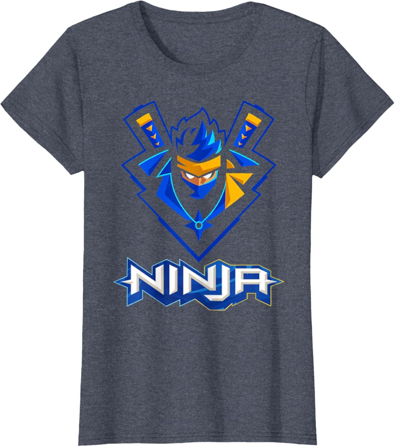 imageReas Ninja logo ninja for Fans of the Ninja Lovers TShirtHeather Blue