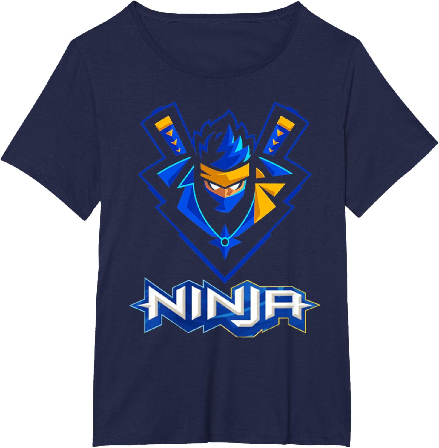 imageReas Ninja logo ninja for Fans of the Ninja Lovers TShirtNavy Blue