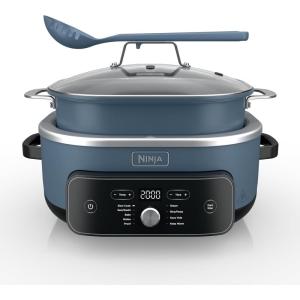 Ninja MC2001 PossibleCooker PRO Plus, 8.5-QT Multicooker, 9 Functions, Slow Cook, Sear, Sauté, Proof, Pasta/Rice, Replaces 16 Kitchen Tools, Oven-Safe Ceramic Pot, Powerful 1400-Watt, Blue Macaron