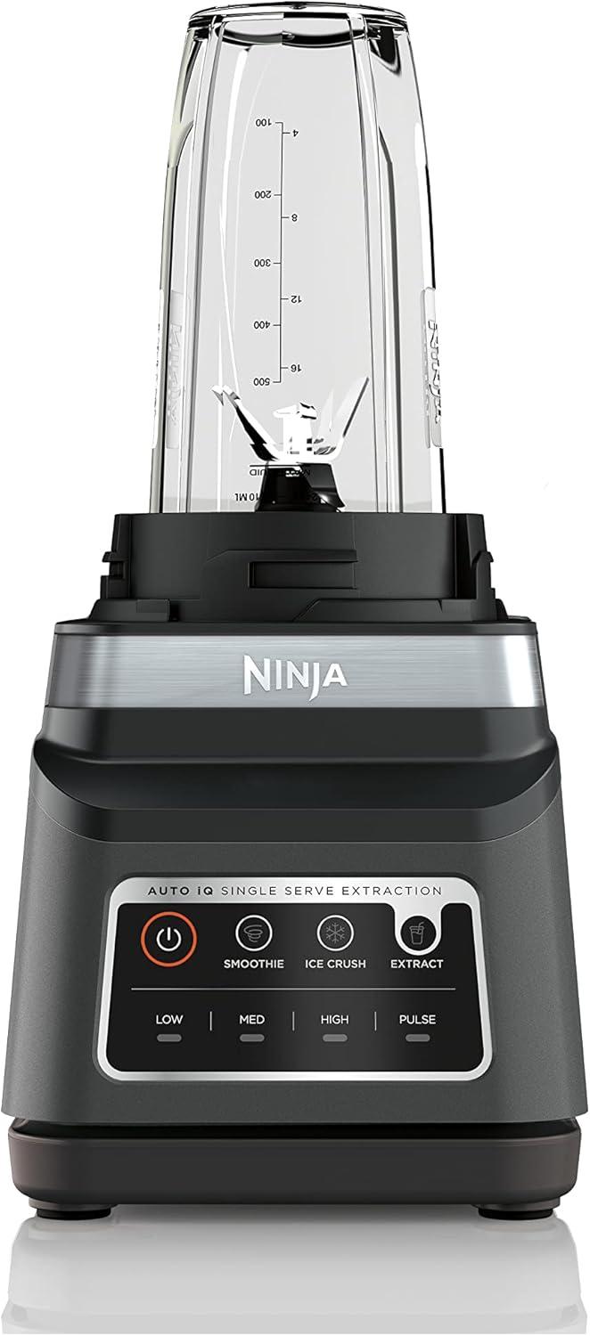 imageNinja DB751A Pro Plus DUO Blender 1400W AutoIQ 3 Modes Smoothies Frozen Drinks 72oz Pitcher 2x24oz Cups Pro Blades BlackStainless Renewed